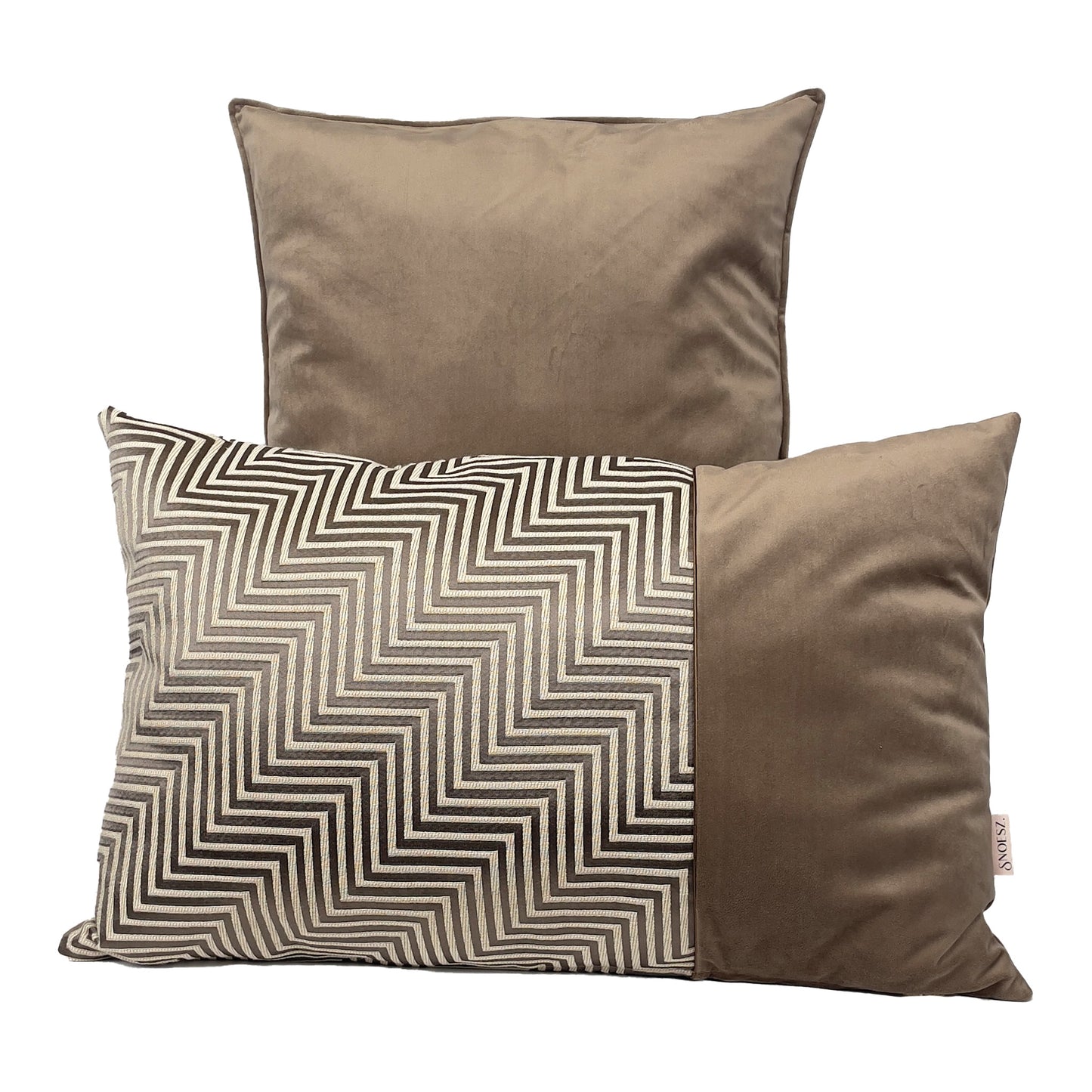 Zigzag/ Fluweel bruin