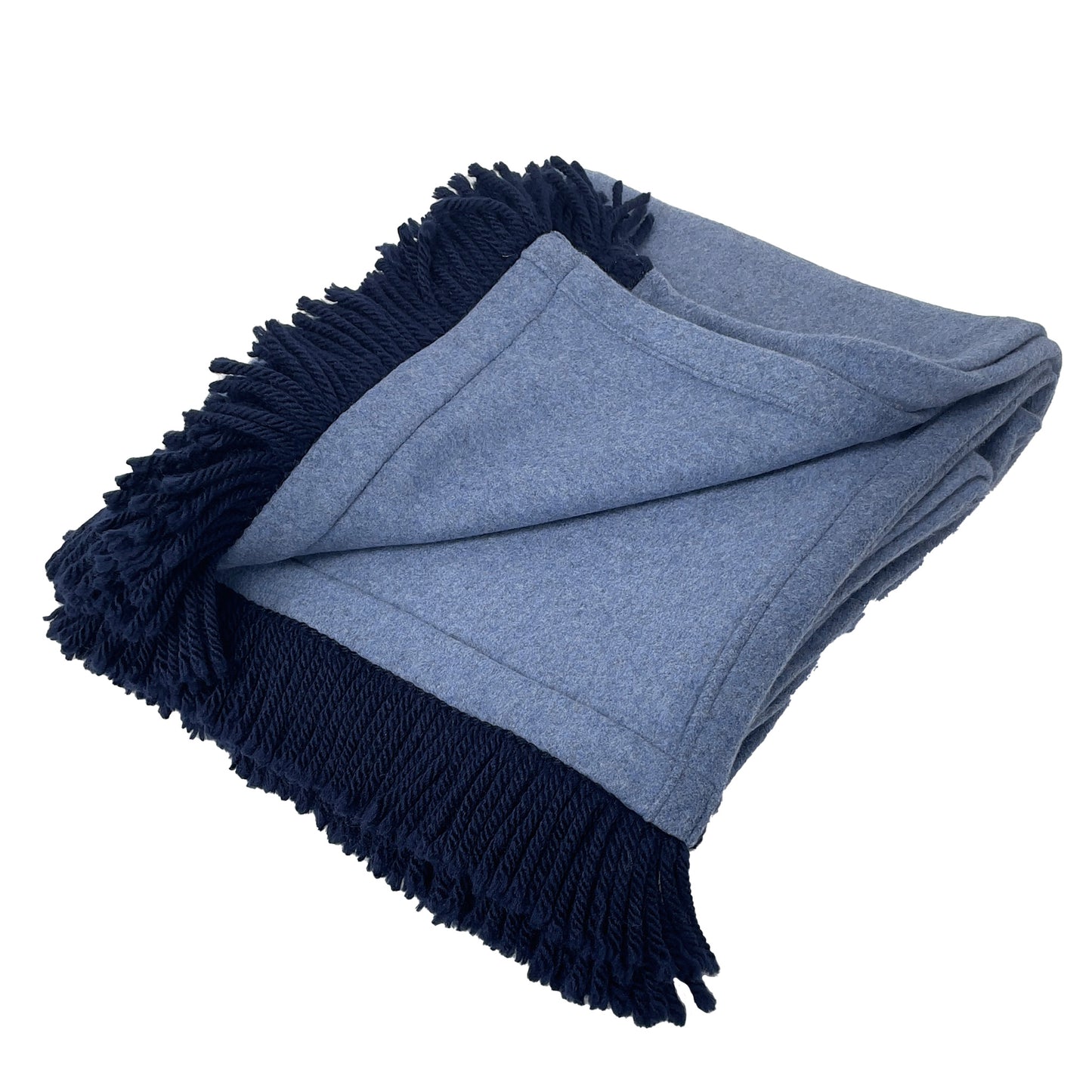 Woondeken Jeansblauw met franjes