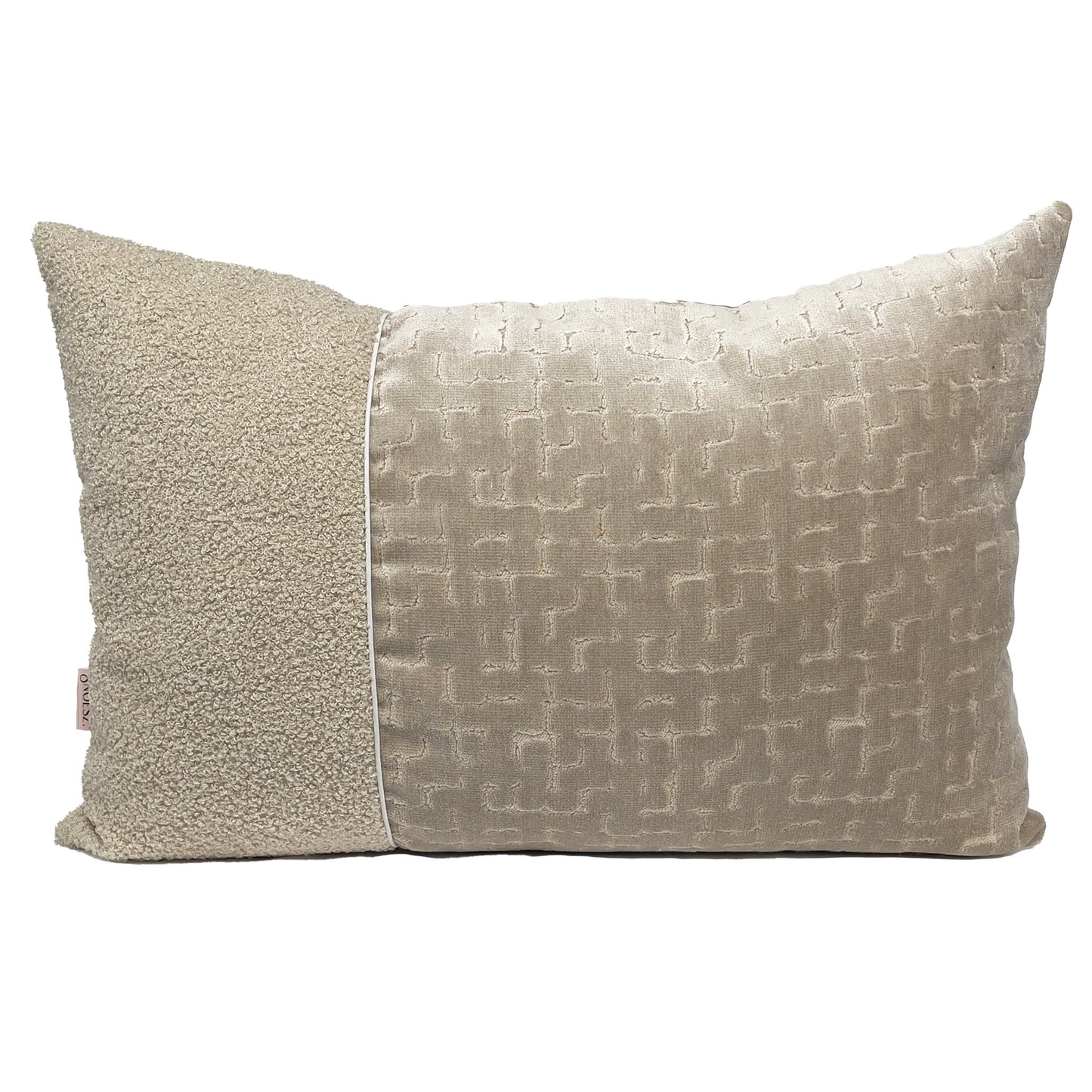 Velvet zand/ bouclé beige