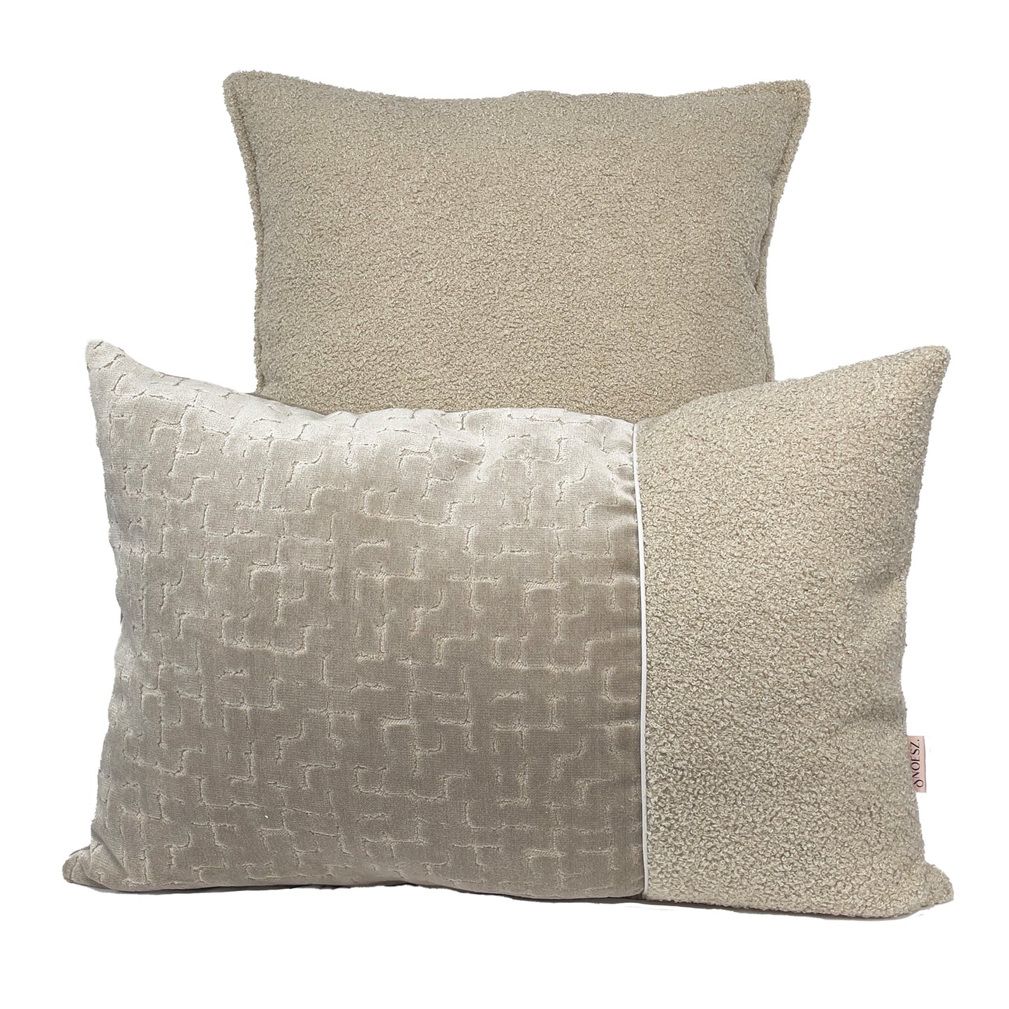Velvet zand/ bouclé beige
