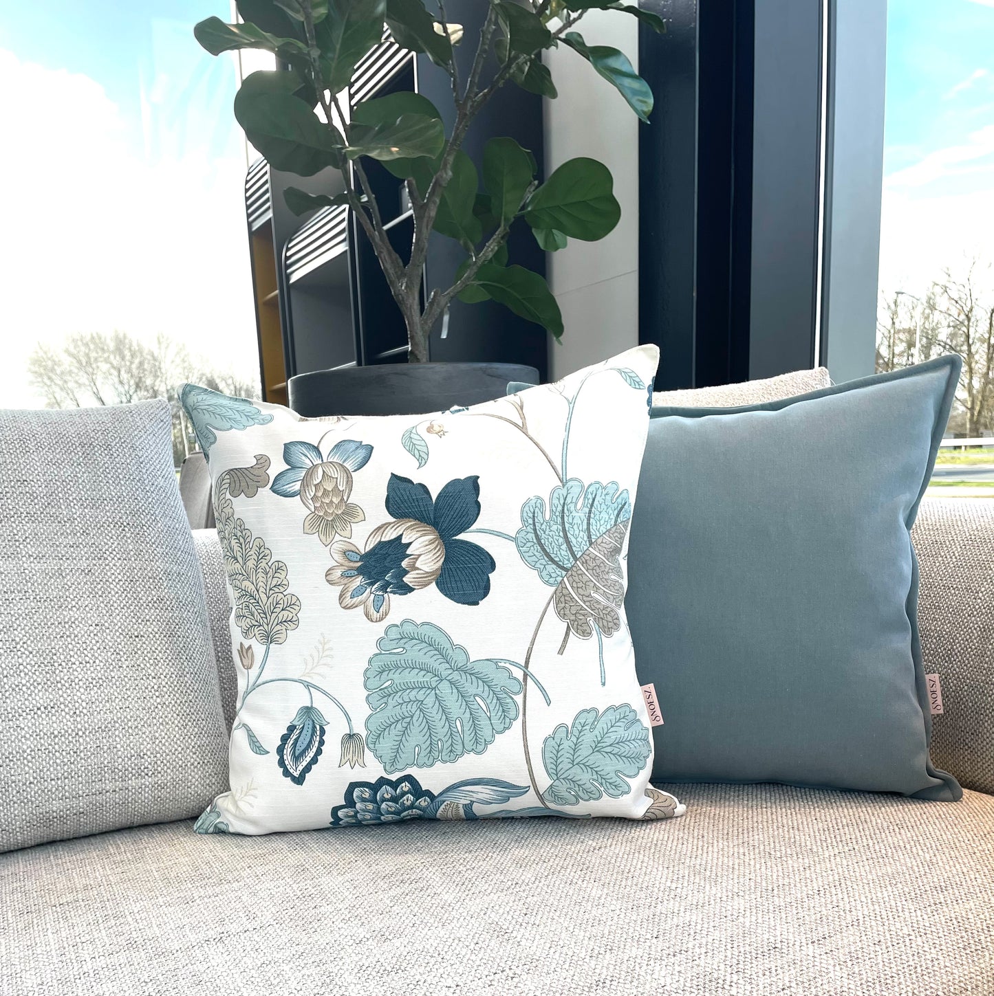 Blauw effen