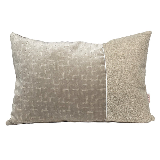 Velvet zand/ bouclé beige